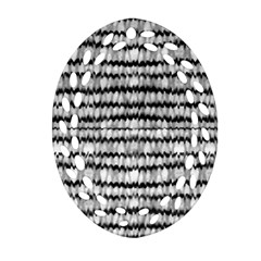 Abstract Wavy Black And White Pattern Ornament (Oval Filigree)