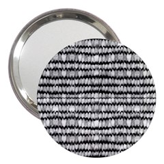 Abstract Wavy Black And White Pattern 3  Handbag Mirrors