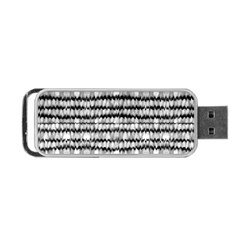 Abstract Wavy Black And White Pattern Portable USB Flash (Two Sides)