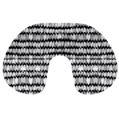 Abstract Wavy Black And White Pattern Travel Neck Pillows