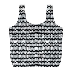 Abstract Wavy Black And White Pattern Full Print Recycle Bags (L) 