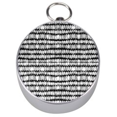 Abstract Wavy Black And White Pattern Silver Compasses by dflcprints