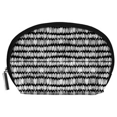 Abstract Wavy Black And White Pattern Accessory Pouches (Large) 