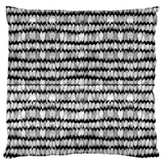 Abstract Wavy Black And White Pattern Large Flano Cushion Case (Two Sides)