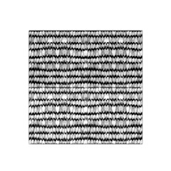 Abstract Wavy Black And White Pattern Satin Bandana Scarf