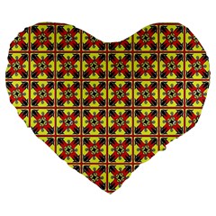 Artwork By Patrick-colorful-45 Large 19  Premium Flano Heart Shape Cushions by ArtworkByPatrick