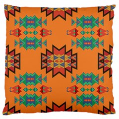 Misc Shapes On An Orange Background                              Standard Flano Cushion Case (two Sides) by LalyLauraFLM