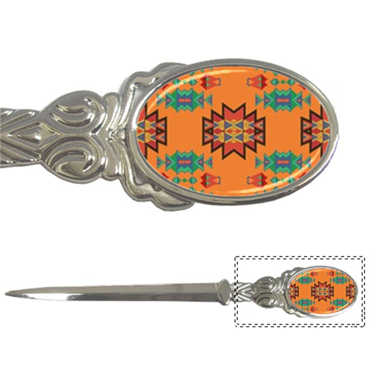 Misc shapes on an orange background                                    Letter Opener