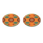 Misc shapes on an orange background                                    Cufflinks (Oval) Front(Pair)