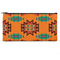 Misc Shapes On An Orange Background                              Pencil Case by LalyLauraFLM