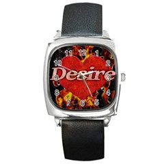 Desire Concept Background Illustration Square Metal Watch by dflcprints