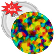 Colorful Watercolors Texture                                    3  Button (10 Pack) by LalyLauraFLM