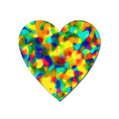 Colorful Watercolors Texture                                    Magnet (heart) by LalyLauraFLM