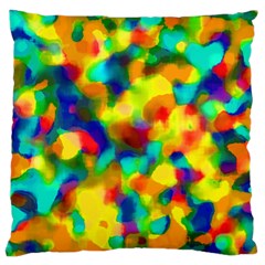 Colorful Watercolors Texture                              Large Flano Cushion Case (two Sides) by LalyLauraFLM