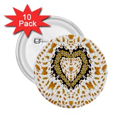 Hearts In A Field Of Fantasy Flowers In Bloom 2.25  Buttons (10 pack) 