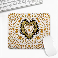 Hearts In A Field Of Fantasy Flowers In Bloom Large Mousepads by pepitasart