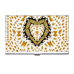 Hearts In A Field Of Fantasy Flowers In Bloom Business Card Holders