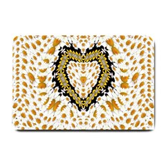 Hearts In A Field Of Fantasy Flowers In Bloom Small Doormat 