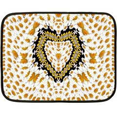 Hearts In A Field Of Fantasy Flowers In Bloom Fleece Blanket (Mini)