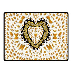 Hearts In A Field Of Fantasy Flowers In Bloom Double Sided Fleece Blanket (Small) 