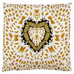 Hearts In A Field Of Fantasy Flowers In Bloom Standard Flano Cushion Case (one Side) by pepitasart