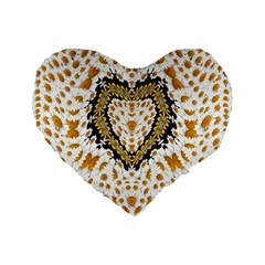 Hearts In A Field Of Fantasy Flowers In Bloom Standard 16  Premium Flano Heart Shape Cushions