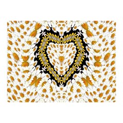 Hearts In A Field Of Fantasy Flowers In Bloom Double Sided Flano Blanket (mini)  by pepitasart