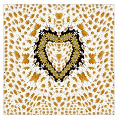 Hearts In A Field Of Fantasy Flowers In Bloom Large Satin Scarf (square) by pepitasart