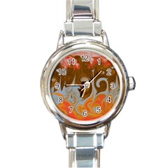 Fire And Water Round Italian Charm Watch by digitaldivadesigns