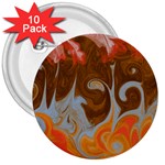 Fire and Water 3  Buttons (10 pack)  Front