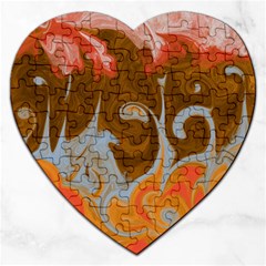 Fire And Water Jigsaw Puzzle (heart) by digitaldivadesigns