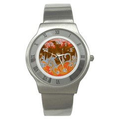 Fire And Water Stainless Steel Watch by digitaldivadesigns