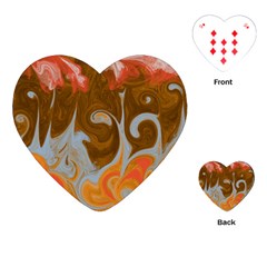 Fire And Water Playing Cards (heart)  by digitaldivadesigns