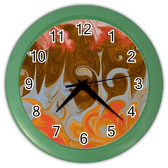 Fire And Water Color Wall Clocks by digitaldivadesigns