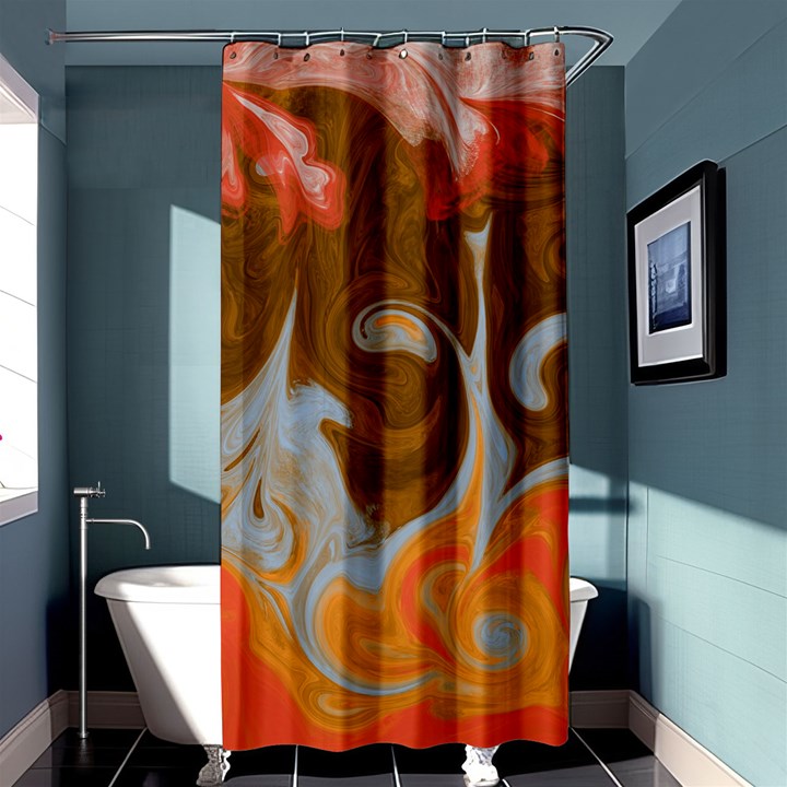 Fire and Water Shower Curtain 36  x 72  (Stall) 