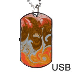 Fire And Water Dog Tag Usb Flash (one Side) by digitaldivadesigns