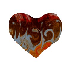 Fire And Water Standard 16  Premium Heart Shape Cushions by digitaldivadesigns