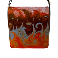 Fire And Water Flap Messenger Bag (l)  by digitaldivadesigns