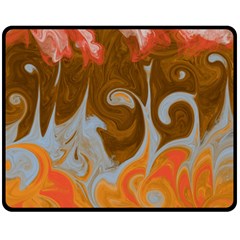 Fire And Water Double Sided Fleece Blanket (medium)  by digitaldivadesigns