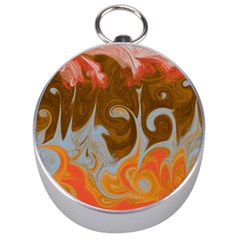 Fire And Water Silver Compasses by digitaldivadesigns