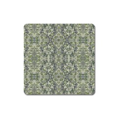 Modern Noveau Floral Collage Pattern Square Magnet by dflcprints