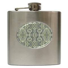 Modern Noveau Floral Collage Pattern Hip Flask (6 Oz) by dflcprints