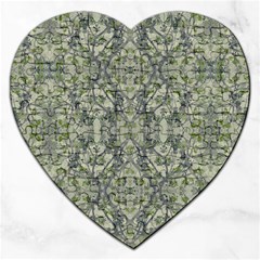 Modern Noveau Floral Collage Pattern Jigsaw Puzzle (heart) by dflcprints