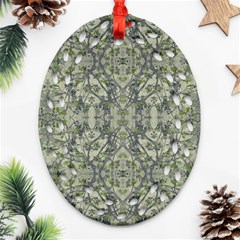 Modern Noveau Floral Collage Pattern Ornament (oval Filigree) by dflcprints