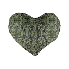 Modern Noveau Floral Collage Pattern Standard 16  Premium Flano Heart Shape Cushions by dflcprints