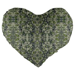 Modern Noveau Floral Collage Pattern Large 19  Premium Flano Heart Shape Cushions by dflcprints