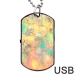 Pink Pastel Abstract Dog Tag USB Flash (Two Sides) Front