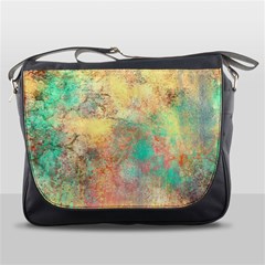 Pink Pastel Abstract Messenger Bags by digitaldivadesigns