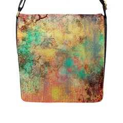 Pink Pastel Abstract Flap Messenger Bag (l)  by digitaldivadesigns