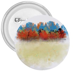 Colorful Tree Landscape In Orange And Blue 3  Buttons by digitaldivadesigns